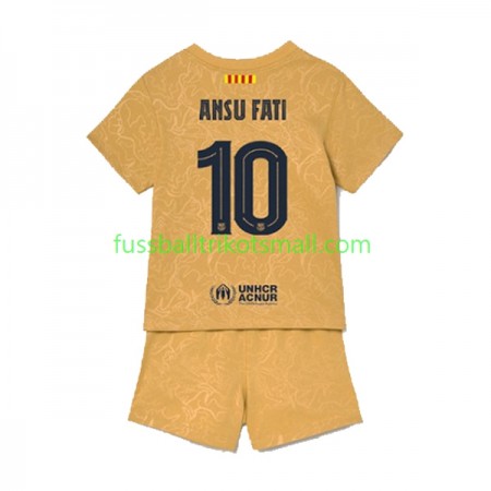 Fußballtrikots FC Barcelona Ansu Fat 10 Kinder 2022-2023 Kurzarm Auswärts-trikot kaufen